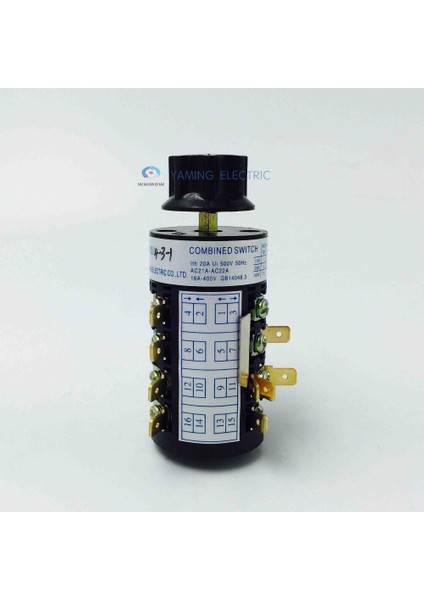 Değiştirme Anahtarı 6 Konumlu Döner Anahtar 4 Seviye 20A 50Hz 16 Terminal Yıldız Tipi Kol HZ5B-20/4-3-1 (Yurt Dışından) modelleri