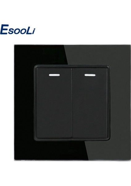 Esooli Beyaz Lüks Kristal Temperli Cam Panel 1 Gang 1 Yollu Duvar Işık Düğmesi Anahtarı Açma/kapama Duvar Anahtarı 16A Ac 250 V (Yurt Dışından) modelleri