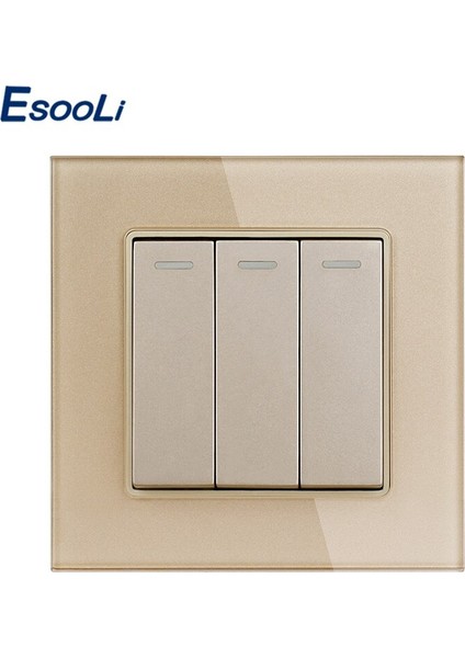 Esooli Beyaz Lüks Kristal Temperli Cam Panel 1 Gang 1 Yollu Duvar Işık Düğmesi Anahtarı Açma/kapama Duvar Anahtarı 16A Ac 250 V (Yurt Dışından) fırsatları