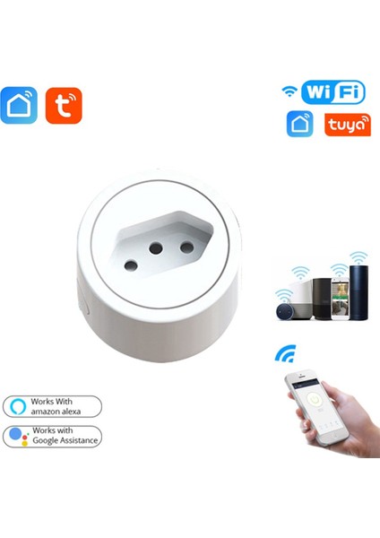 16 A Tuya Wifi Akıllı Soket Ses Kontrolü Ev Asistanı ile Çalışır Elektrik Tüketim Takibi (Yurt Dışından) fiyatları