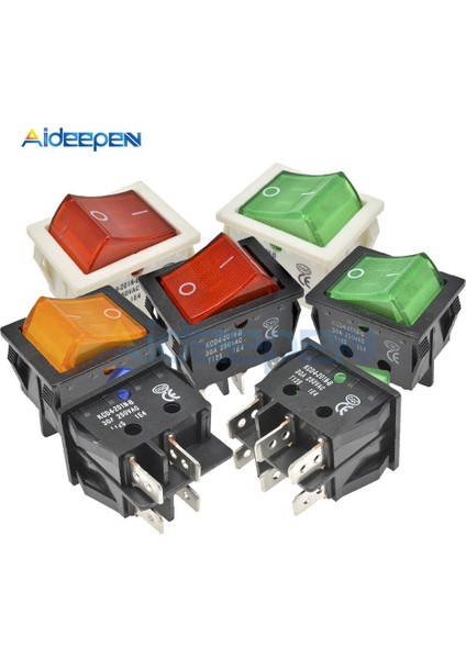 Kcd4 Yüksek Akım Rocker Anahtarı Güç Anahtarı 2 Konumlu On-Off 4 Pin 6 Pin Elektrik Ekipmanı Işık Anahtarı ile 30A 250 V (Yurt Dışından) fırsatları