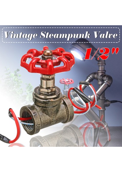 Endüstriyel Steampunk 1/2 ''durdurma Vanası Borusu Tel Geçişli Döner Işık Anahtarı (Yurt Dışından)