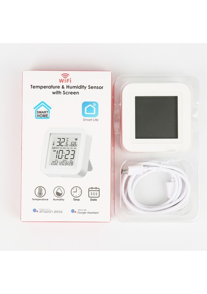Wifi Sıcaklık ve Nem Sensörü USB Gücü LCD Ekranlı Ekran Alexa Google Assistant ile Çalışan Smartthings Powered Smart Life/tuya Smart For Home (Yurt Dışından) fırsatları