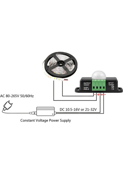 [hazır Stok] 10.5-16V / 21-32V Pır Kızılötesi Insan Vücudu Indüksiyon Lambası 60 Derece Indüksiyon, Sensör Anahtarı ile Denetleyici Zaman Ayarı ile (Yurt Dışından) modelleri