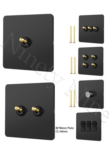 86 mm 304 Paslanmaz Çelik Mat Siyah Lake Panel Duvar Geçiş Anahtarı Pirinç Topuzu Retro Vintage Telefon Fanı Internet Tv Vida (Yurt Dışından) modelleri