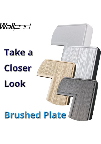 Wallpad S6 Dıy Tek Gümüş Panel Fırçalanmış Pc Plastik Duvar Prizi Taklit Alüminyum Plaka Ücretsiz Kombinasyonu, 86*86MM (Yurt Dışından) fiyatları