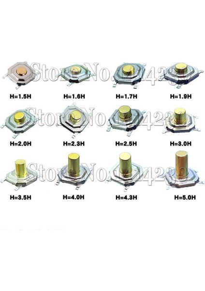 Dokunsal Basma Düğmesi Anahtarı Anlık Inceliğini 5.2x5.2 / 4X4X1.5MM/1.6/1.7/2/2.5/3/3.5/4.3/5/6H/MM 4pin Smd Sur Montaj Mini Anahtarı (Yurt Dışından) fiyatları