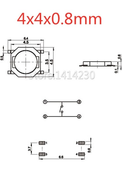 Dokunsal Basma Düğmesi Anahtarı Anlık Inceliğini 5.2x5.2 / 4X4X1.5MM/1.6/1.7/2/2.5/3/3.5/4.3/5/6H/MM 4pin Smd Sur Montaj Mini Anahtarı (Yurt Dışından) fırsatları