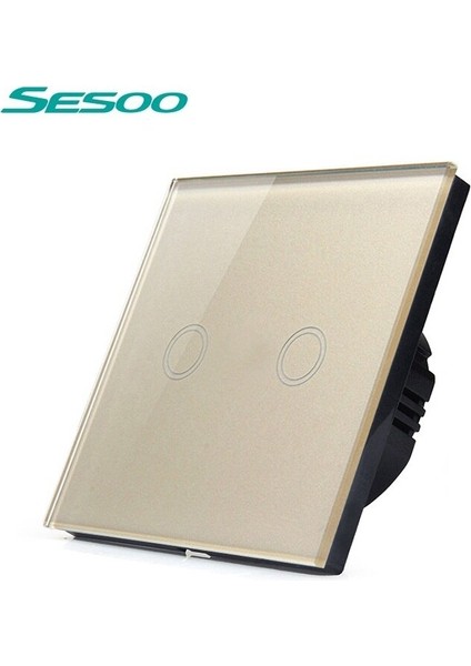 Ab/ingiltere Standardı Sesoo Dokunmatik Anahtarı 2 Gang 1 Yollu, Kristal Cam Anahtar Paneli, Tek Firewire Dokunmatik Algılama Duvar Anahtarı (Yurt Dışından) fiyatları