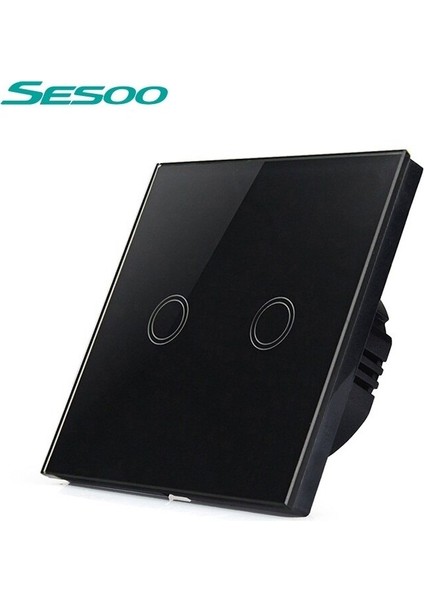 Ab/ingiltere Standardı Sesoo Dokunmatik Anahtarı 2 Gang 1 Yollu, Kristal Cam Anahtar Paneli, Tek Firewire Dokunmatik Algılama Duvar Anahtarı (Yurt Dışından) modelleri