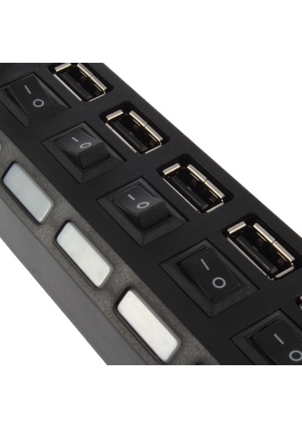7 Port USB 2.0 Çoklu Şarj Hub Yüksek Hızlı Adaptör Açık Kapalı Anahtarı Dizüstü Bilgisayar Güzel Malzeme ile (Yurt Dışından) modelleri