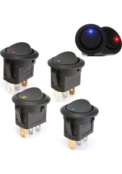 Adet Nokta 12 V Dc Rocker Dot Tekne LED Işık Geçiş Anahtarı Açık/kapalı Popüler (Yurt Dışından) fiyatları