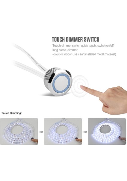 LED Işıklı Bant Anahtarı Dimmer Dokunmatik Sensörlü Işık Kademesiz Kısılabilir Anahtar LED Şerit Için Yatak Dolabı Dolap Işığı Dc 5V 12V 24V (Yurt Dışından) modelleri