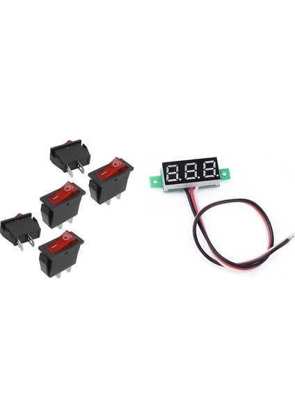 Adet 2 Pin Spst Kırmızı Neon Işık Açma/kapama Rocker Anahtarı Ac 16A/250V 20A/125V & 1 Adet Kırmızı LED Panel Ekran Dijital Küçük 0.36 Inç Dc 0-100V 12V Araç Monitörü Gerilim Ölçer (Yurt Dışından) fiyatları