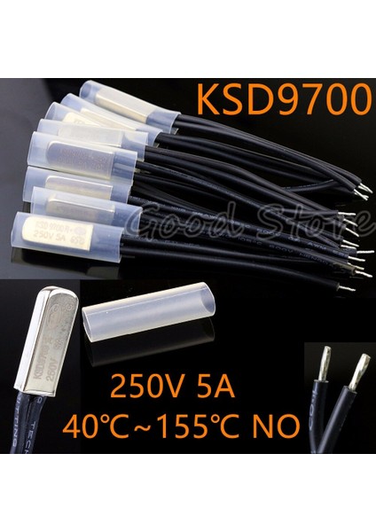 Adet No KSD9700 250 V 5A 40 ~ 155 Derece Bimetal Disk Sıcaklık Anahtarı Normal Açık Termostat Termal Koruyucu (Yurt Dışından) fiyatları