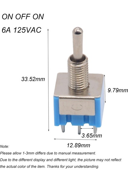 Adet 3 Pozisyon MTS-203 6-Pin 6mm Mini Spdt On-Off-On 6A 125VAC Mini Geçiş Anahtarı (Yurt Dışından) fiyatları