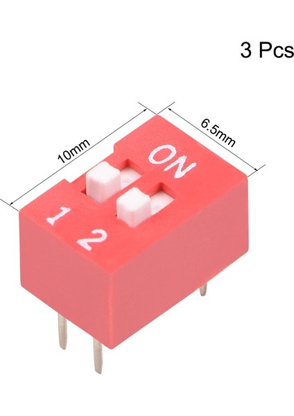 Uxcell 3 Adet Kırmızı Dıp Anahtarı Yatay 1-2 Pozisyon Devre Breadboard'ları Için 2.54MM Pitch (Yurt Dışından) modelleri
