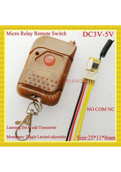 Mini Uzaktan Kumandalı Anahtar 3V 3.3V 3.6V 3.7V 4.2V 4.5V 5V Röle Alıcı No Com Nc Düğmesi Devre Uzaktan Açık Kapalı mt Ask (Yurt Dışından)
