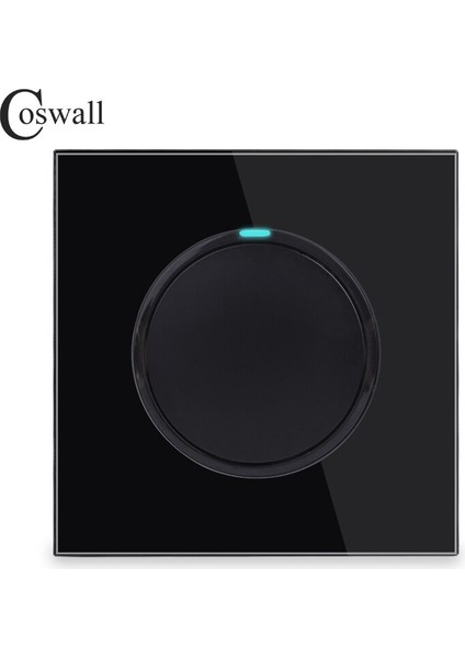 Coswall 1 Gang 1 Yollu Rastgele Tıklama Basmalı / Kapalı Duvar Işık Anahtarı LED Göstergesi ile Temperli Kristal Cam Panel 16A Gri (Yurt Dışından) fiyatları