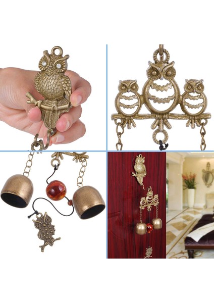 Baykuş Kapı Zilleri, Manyetik Emme Metal Duvara Monte Rustik Kapı Zili Bahçe Asılı Baykuş Çanları Iç Mekan Dış Mekan Dekorasyonu (Yurt Dışından) fırsatları