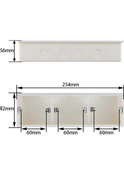 Dahili Kurulum Kutusu Kablolaması Arka Iç Bağlantı Kutusu Bağlantı Kutusu Kaset Karanlık Kutu Üçlü Soket ve Anahtar Için 258MM*86MM (Yurt Dışından) modelleri