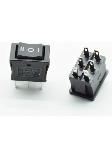 Adet Rocker Rocker Anahtarı Güç Anahtarı 6 Ayak 3 Dişli 6A 250V Ters Düğme Çift Kutuplu Çift Atış Kırmızı Siyah (Yurt Dışından) modelleri