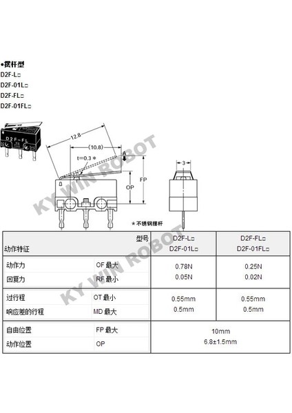 Adet/grup Japonya Omron D2F-L Fare Anahtarı Sarkaç Tipi 3 Pin 3A (Yurt Dışından) fiyatları