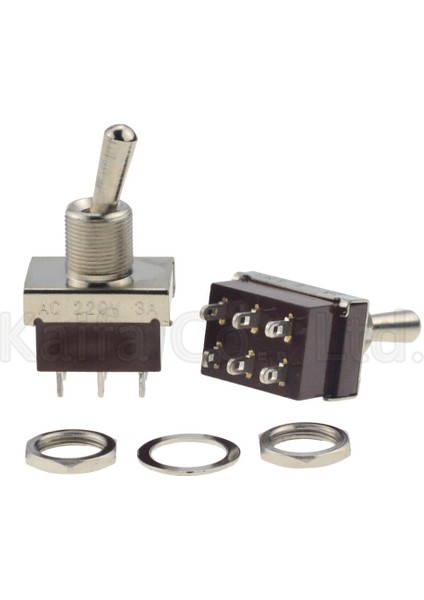 Adet Kn3-3 Yüksek Kaliteli Basmalı Anahtarlı Geçiş Anahtarı Açık - Açık Altı Fit Iki (Yurt Dışından)