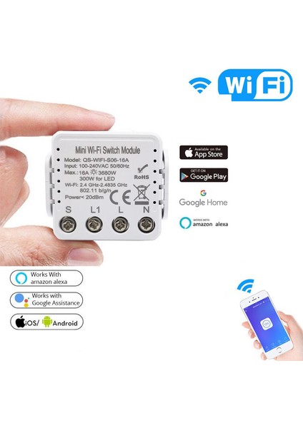 [hazır Stok] 16A Mini Wifi Akıllı Işık Dimmer Anahtar Modülü / Anahtar Modülü Akıllı Yaşam Tuya Uzaktan Kumanda Alexa Google Home ile Çalışmak (Yurt Dışından) fiyatları