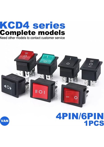Kcd4 Rocker Anahtarı On-Off 2/3 Pozisyon 4 Pin / 6 Pin Işık Güç Anahtarlı Elektrikli Ekipman 16A 250VAC (Yurt Dışından) fiyatları