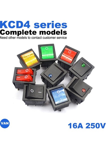 Kcd4 Rocker Anahtarı On-Off 2/3 Pozisyon 4 Pin / 6 Pin Işık Güç Anahtarlı Elektrikli Ekipman 16A 250VAC (Yurt Dışından) modelleri