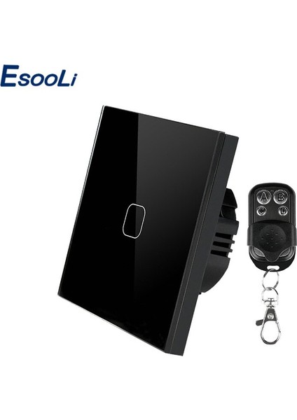 Esooli Ab/ingiltere Standart 1 Gang 1 Yollu Uzaktan Kumanda Anahtarı, Ac 170 ~ 240 V Duvar Lambası Mini Uzaktan Kumanda ile Uzaktan Dokunmatik Anahtar (Yurt Dışından)
