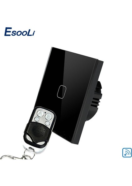 Esooli Ab/ingiltere Standart 1 Gang 1 Yollu Uzaktan Kumanda Anahtarı, Ac 170 ~ 240 V Duvar Lambası Mini Uzaktan Kumanda ile Uzaktan Dokunmatik Anahtar (Yurt Dışından)
