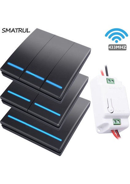 1/2/3 Gang 433MHZ Akıllı Itme Kablosuz Anahtarı Işık Rf Uzaktan Kumanda 110V 220V Alıcı Duvar Paneli Düğmesi Tavan Lambası (Yurt Dışından) fiyatları