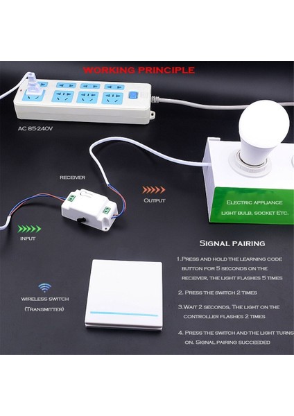 1/2/3 Gang 433MHZ Akıllı Itme Kablosuz Anahtarı Işık Rf Uzaktan Kumanda 110V 220V Alıcı Duvar Paneli Düğmesi Tavan Lambası (Yurt Dışından) modelleri