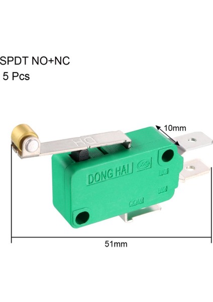 Uxcell Kw3-Oz Anahtarları 16A 125/250VAC Spdt No Nc Basma Düğmesi Eylem Menteşe Kısa Makaralı Kol Tipi Limit Anahtarı 5 Adet (Yurt Dışından)