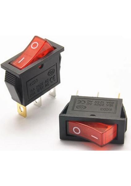 A19 4 Adet/grup Mini Tekne Rocker Anahtarı Ac 250 V 16A / Ac 125 V 20A 3 Pin On/on Spst Snap In ile Kırmızı LED Işık 13MM * 30MM (Yurt Dışından)