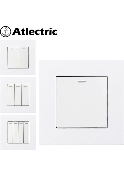 Atlectric Işık Düğmesi Anahtarı 1 2 3 4 Çete Düğmesi Duvar Anahtarı Açık/kapalı Plastik Panel Floresan Gösterge Lambası Anahtarı (Yurt Dışından) fiyatları