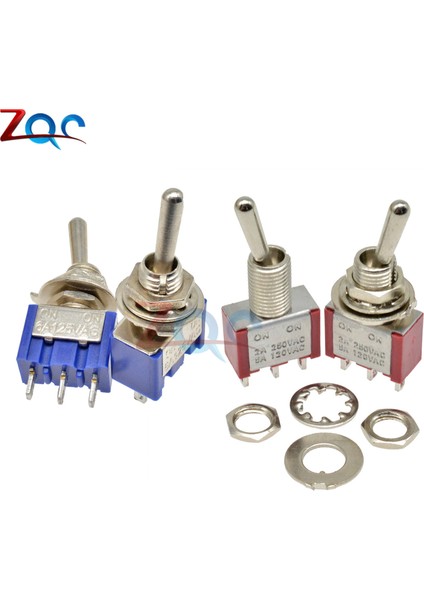 5 Adet MTS-102 Geçiş Anahtarı 3pin 2 Pozisyon Mandallama Spdt MTS102 On-On 120VAC 6A 5A 2A 250VAC 1/4 Inç Montaj 13*8/13*7mm (Yurt Dışından) modelleri