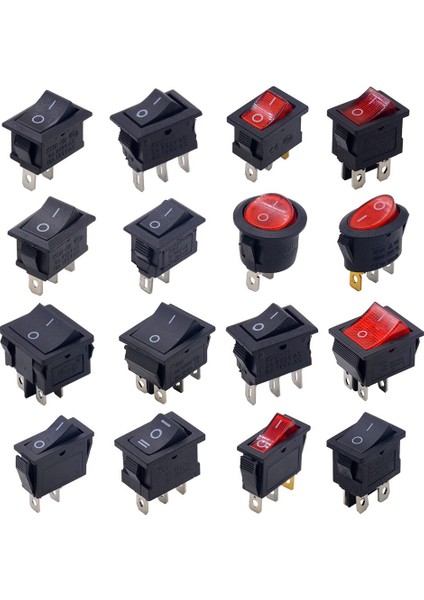 Adet/grup Spst 2/3/4/6pın On/off Yuvarlak/kare Rocker Anahtarı Araba Dash Dashboard Kamyon Rv Atv Ev Kcd (Yurt Dışından)
