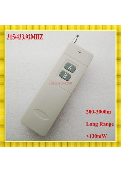 Yüksek Güçlü Uzaktan Kumanda 200M-3000M 130MW Uzun Menzilli Mesafe Paneli 2 Düğme Anahtarı Açık Kapalı Kelime Rf 315/433 (Yurt Dışından) fiyatları