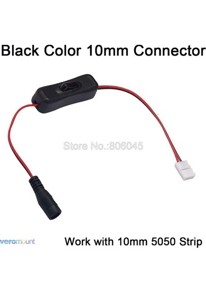 Açma/kapama Anahtarı Dişi Güç Kablosu Dc 5.5x2.1mm ve 8mm / 10MM Kolay Lehimsiz Geçmeli Konnektör 12V 24V LED Şerit Işık (Yurt Dışından)