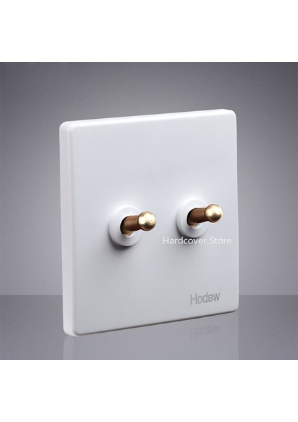 Yüksek Kaliteli 86 Retro Beyaz Duvar Lambası Pirinç Geçiş Anahtarı Çıkışı Tek Çift Kontrol 2 Yollu Işık Anahtar Priz Paneli Seti (Yurt Dışından) fırsatları