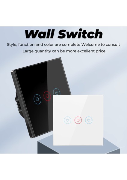 Smatrul - Duvar Aydınlatma Anahtarı - Nötr Hat Gerektirmez - 1/2/3 Gang - Standart Sensör Açık Kapalı - 110V-240V (Yurt Dışından) fiyatları