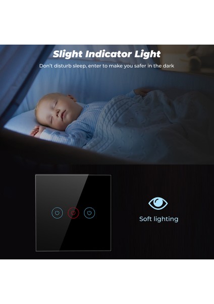 Smatrul - Duvar Aydınlatma Anahtarı - Nötr Hat Gerektirmez - 1/2/3 Gang - Standart Sensör Açık Kapalı - 110V-240V (Yurt Dışından) indirimleri