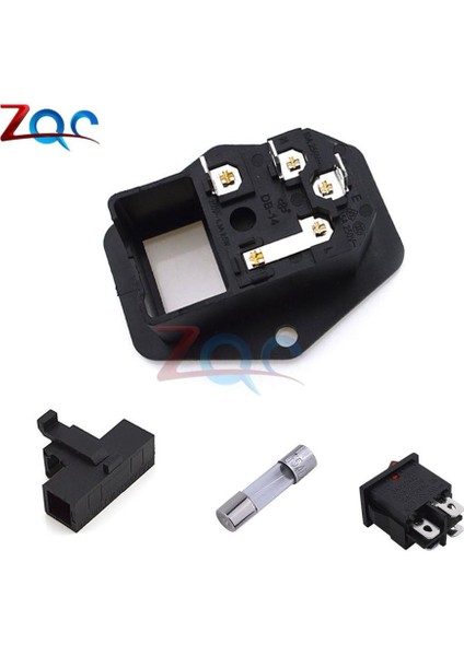 Ac 10A 250 V 4pin Rocker Anahtarı Sigortalı IEC320 C14 Erkek Giriş Kablosu Güç Soket Anahtarı Konnektörü 3pin Fiş Konnektörü 10A Sigorta ile (Yurt Dışından) fırsatları