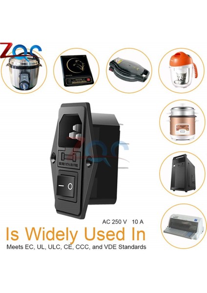 Ac 10A 250 V 4pin Rocker Anahtarı Sigortalı IEC320 C14 Erkek Giriş Kablosu Güç Soket Anahtarı Konnektörü 3pin Fiş Konnektörü 10A Sigorta ile (Yurt Dışından) indirimleri