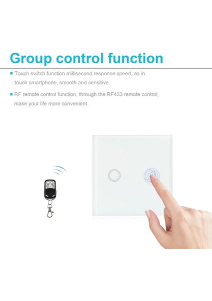 Enerji Tasarruflu Uzaktan Kumanda Iki Düğmeli Anahtar Dokunmatik Fonksiyonlu Akıllı Anahtar (Yurt Dışından) fiyatları