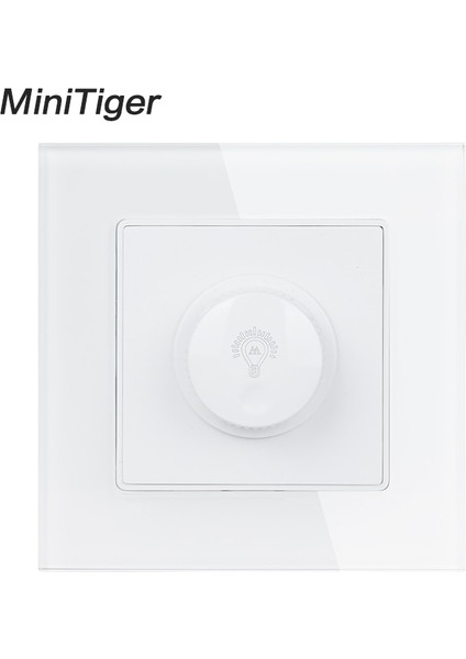Minitiger Lamba Dimmer Regülatörü Sadece LED Ampul Lüks Kristal Cam Panel Duvar Işık Anahtarı Interruptor 16A 0 ~ 300 W (Yurt Dışından)