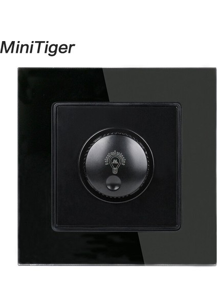 Minitiger Lamba Dimmer Regülatörü Sadece LED Ampul Lüks Kristal Cam Panel Duvar Işık Anahtarı Interruptor 16A 0 ~ 300 W (Yurt Dışından)